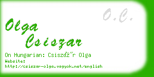 olga csiszar business card